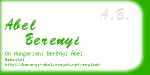 abel berenyi business card
