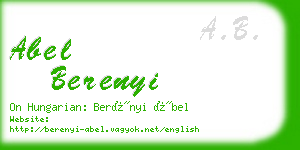 abel berenyi business card